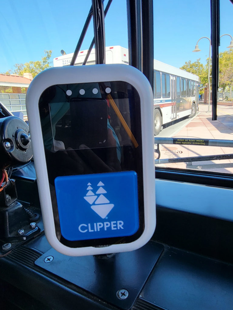 Clipper Card reader on a bus.